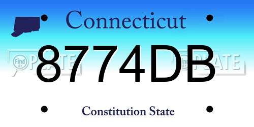 8774DB Connecticut License Plate