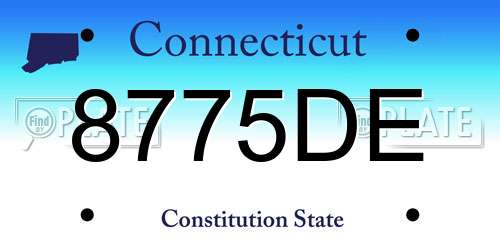 8775DE Connecticut License Plate