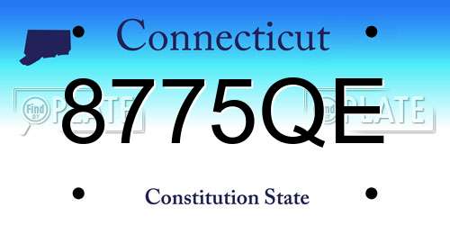 8775QE Connecticut License Plate
