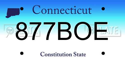 877BOE Connecticut License Plate