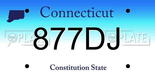 877DJ Connecticut License Plate