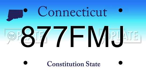 877FMJ Connecticut License Plate