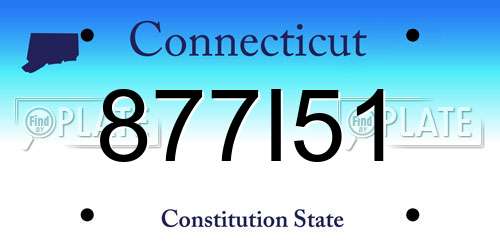 877I51 Connecticut License Plate