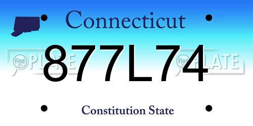 877L74 Connecticut License Plate