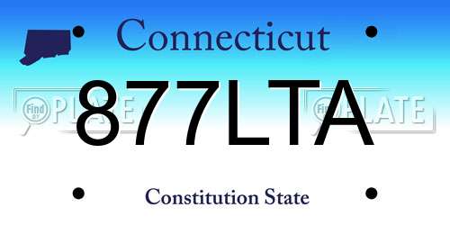 877LTA Connecticut License Plate