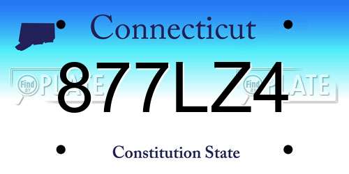 877LZ4 Connecticut License Plate