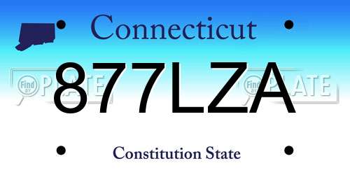 877LZA Connecticut License Plate
