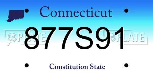 877S91 Connecticut License Plate