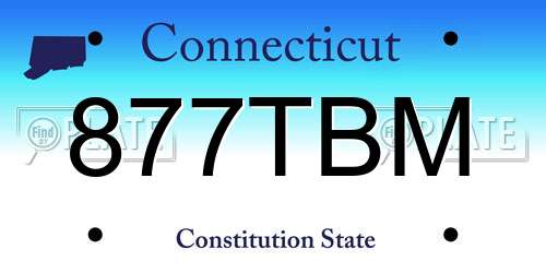 877TBM Connecticut License Plate