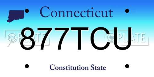 877TCU Connecticut License Plate