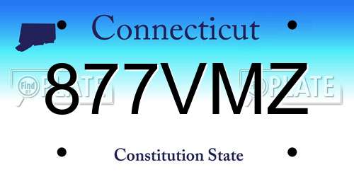 877VMZ Connecticut License Plate