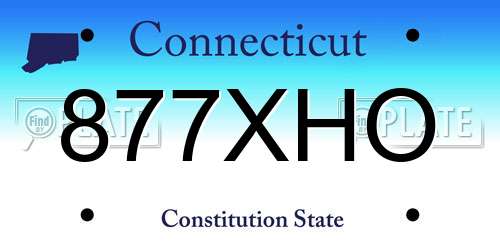 877XHO Connecticut License Plate
