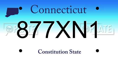 877XN1 Connecticut License Plate