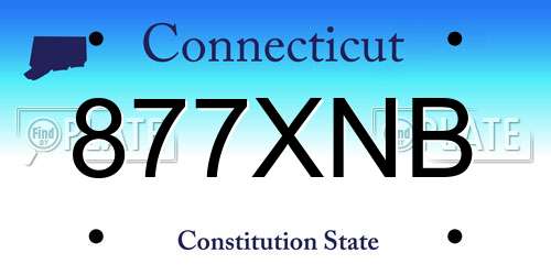 877XNB Connecticut License Plate