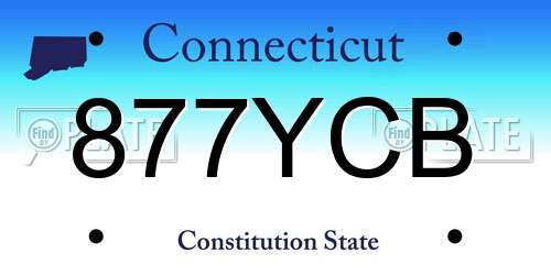 877YCB Connecticut License Plate