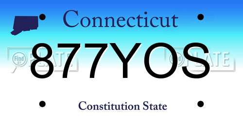 877YOS Connecticut License Plate