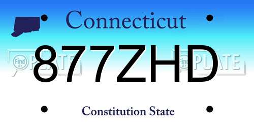 877ZHD Connecticut License Plate