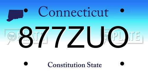 877ZUO Connecticut License Plate