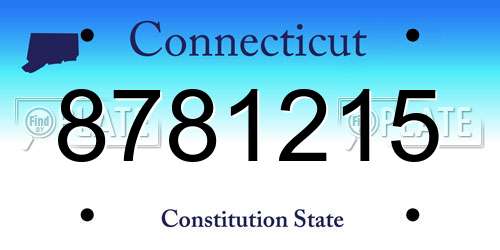 8781215 Connecticut License Plate