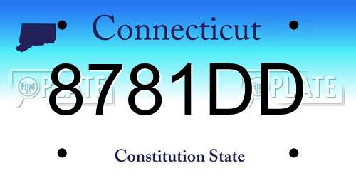 8781DD Connecticut License Plate