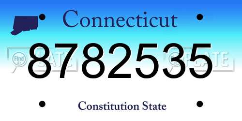 8782535 Connecticut License Plate