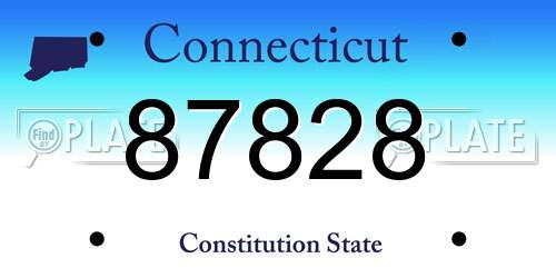 87828 Connecticut License Plate