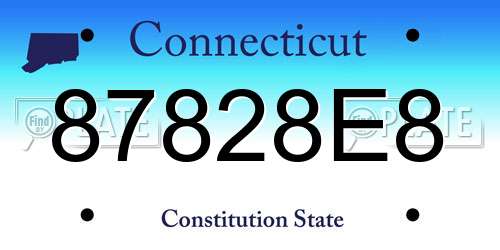 87828E8 Connecticut License Plate