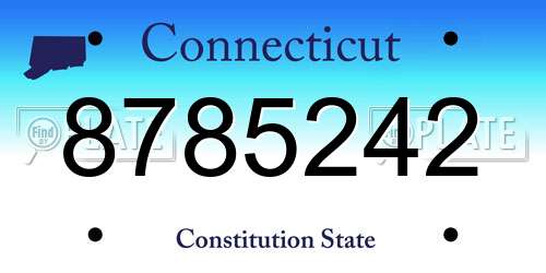 8785242 Connecticut License Plate
