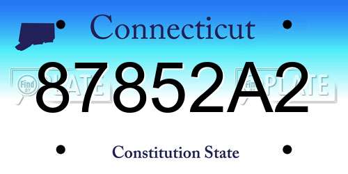 87852A2 Connecticut License Plate