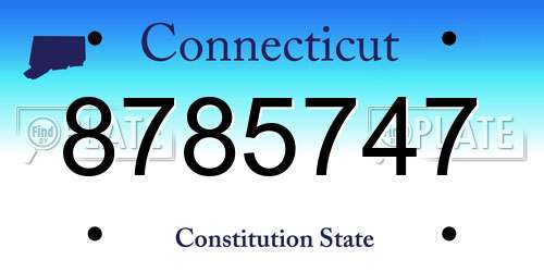 8785747 Connecticut License Plate