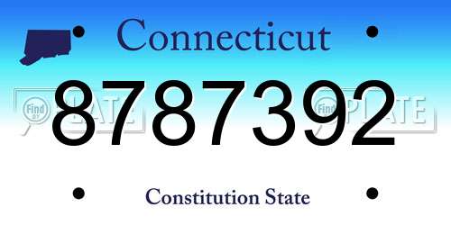 8787392 Connecticut License Plate