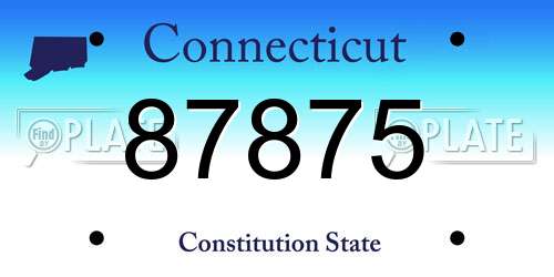 87875 Connecticut License Plate