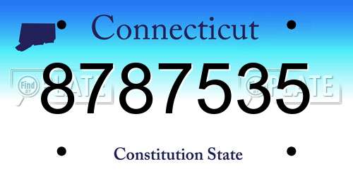 8787535 Connecticut License Plate