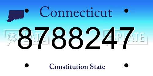 8788247 Connecticut License Plate