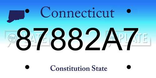 87882A7 Connecticut License Plate