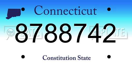 8788742 Connecticut License Plate
