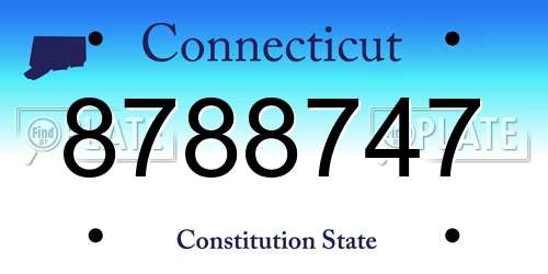 8788747 Connecticut License Plate