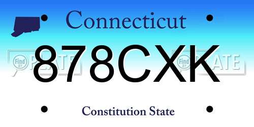 878CXK Connecticut License Plate