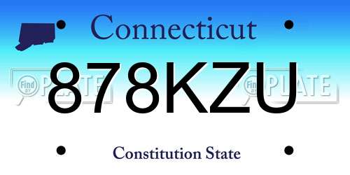 878KZU Connecticut License Plate