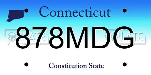 878MDG Connecticut License Plate
