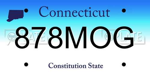 878MOG Connecticut License Plate