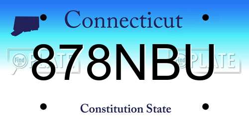 878NBU Connecticut License Plate