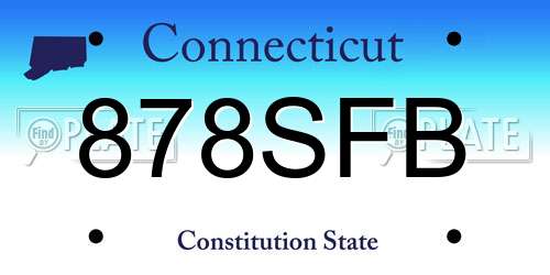 878SFB Connecticut License Plate
