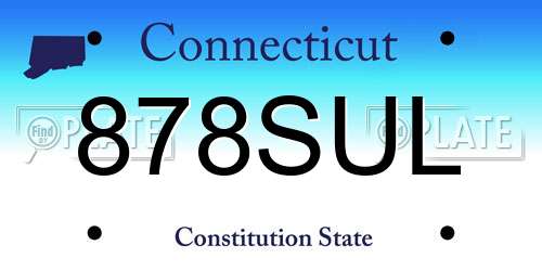 878SUL Connecticut License Plate