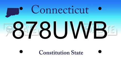 878UWB Connecticut License Plate
