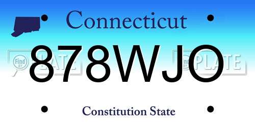 878WJO Connecticut License Plate