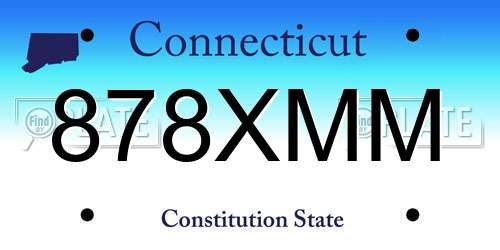 878XMM Connecticut License Plate