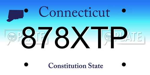 878XTP Connecticut License Plate
