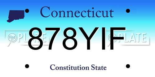 878YIF Connecticut License Plate