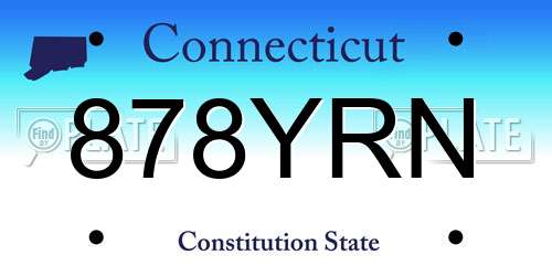 878YRN Connecticut License Plate